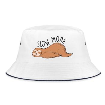 Slow Mode - Laziness and chilling - Bucket Hat - white/navy - Front