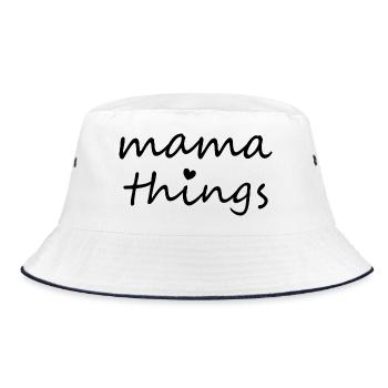 Mama Dinge Erster Muttertag Neue Mama - Bucket Hat - Weiß/Navy - Vorne