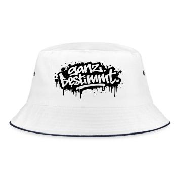 ganz bestimmt - Bucket Hat - Weiß/Navy - Vorne