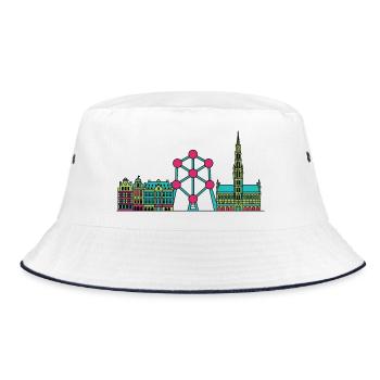Skyline de Bruxelles Atomium Modern Line Art - Bob - blanc/marine - Devant