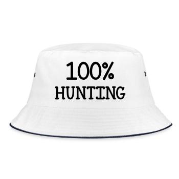 100% hunting - Bucket Hat - white/navy - Front