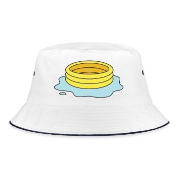Piscine à patauge avec flaque / piscine qui fuit - Bob - blanc/marine - Devant