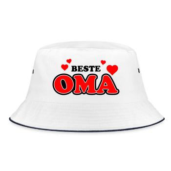 Grandma heart logo with love accents - Bucket Hat - white/navy - Front