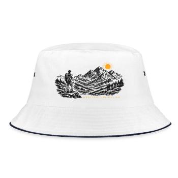 Hiker Sunrise Destination Relief - Bucket Hat - white/navy - Front
