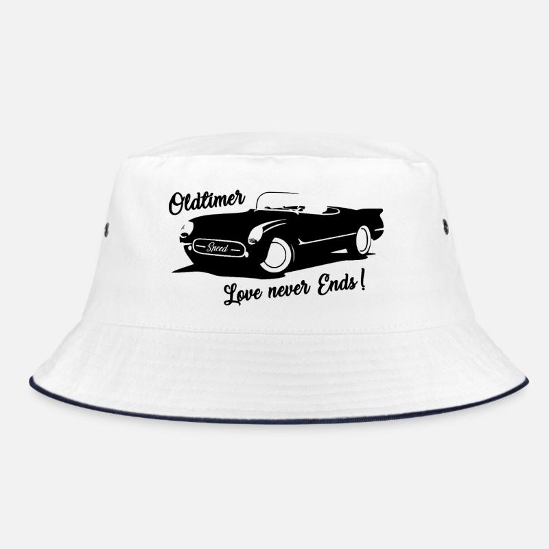 Oldtimer - Love never ends - Auto mit Schrift Bucket Hat