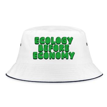 ecology before economy - Bucket Hat - white/navy - Front