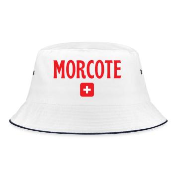 Marokkische Schweizer Flagge - Bucket Hat - Weiß/Navy - Vorne