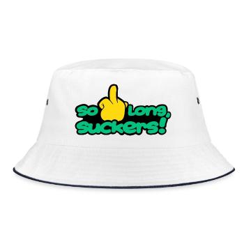 solongsuckers2_green - Bucket Hat - white/navy - Front