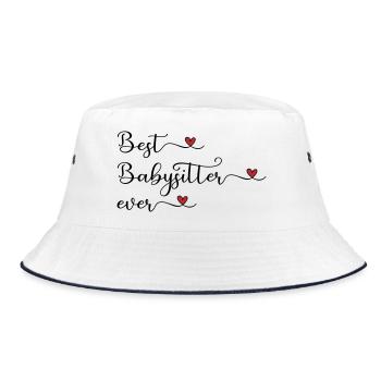 Bester Babysitter - Bucket Hat - Weiß/Navy - Vorne