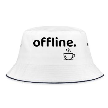 Offline minimalistisches Kaffee-Hemd - Bucket Hat - Weiß/Navy - Vorne