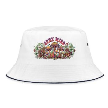 Stay Wild Mushrooms - Bucket Hat - white/navy - Front