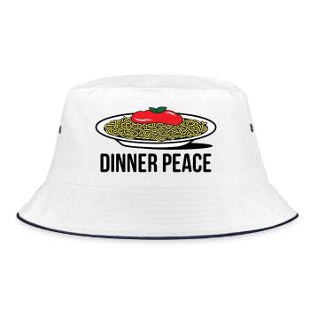 Pop Art spaghetti with tomato sauce  - Bucket Hat - white/navy - Front
