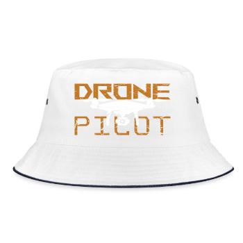FPV Drone Pilot Freestyle & Renngeschenk - Bucket Hat - Weiß/Navy - Vorne