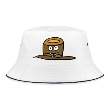 Funny funny hat face - Bucket Hat - white/navy - Front
