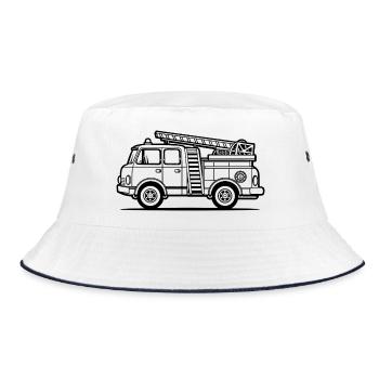 Fire truck - Bucket Hat - white/navy - Front