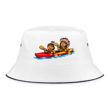 Indians paddling - Bucket Hat - white/navy - Front