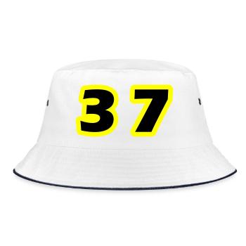 37 Number symbol - Bucket Hat - white/navy - Front