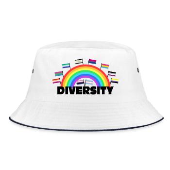 Diversity Rainbow - Diversity Design - Bucket Hat - white/navy - Front
