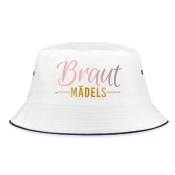 Bride Girls Rings Feathers Bachelor Party - Bucket Hat - white/navy - Front