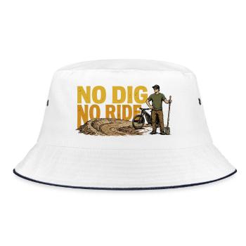 Kein Graben, keine Fahrt Mountainbike - Bucket Hat - Weiß/Navy - Vorne