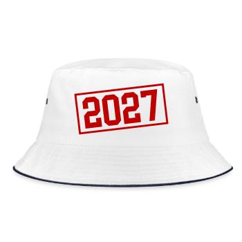 2027 Stempel - Bucket Hat - Weiß/Navy - Vorne