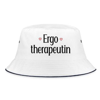 Ergotherapeutin - Bucket Hat - Weiß/Navy - Vorne