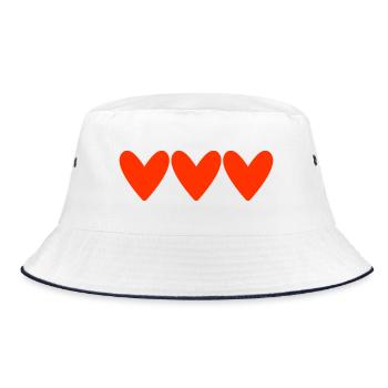 HEART. HEARTS. VALENTINE'S DAY. LOVE. LOVE. COUPLE. - Bucket Hat - white/navy - Front