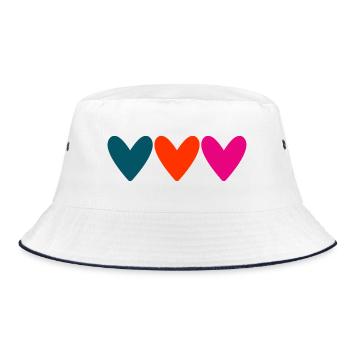 Vibrant Colorful Hearts - Bucket Hat - white/navy - Front