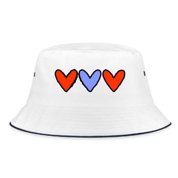 LOVE. COUPLE. JUST MARRIED. EVJF. VALENTINE'S DAY. - Bucket Hat - white/navy - Front