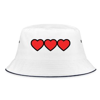 HERZ. VIELEN DANK. GELIEBTE. MEISTER. DANKE HERRIN. - Bucket Hat - Weiß/Navy - Vorne
