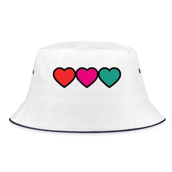 VIELEN DANK. GELIEBTE. MEISTER. HERZ. DANKE HERRIN. - Bucket Hat - Weiß/Navy - Vorne