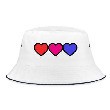 HERZ. VIELEN DANK. GELIEBTE. MEISTER. DANKE HERRIN. - Bucket Hat - Weiß/Navy - Vorne