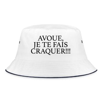I MAKE YOU FALL IN LOVE - Bucket Hat - white/navy - Front