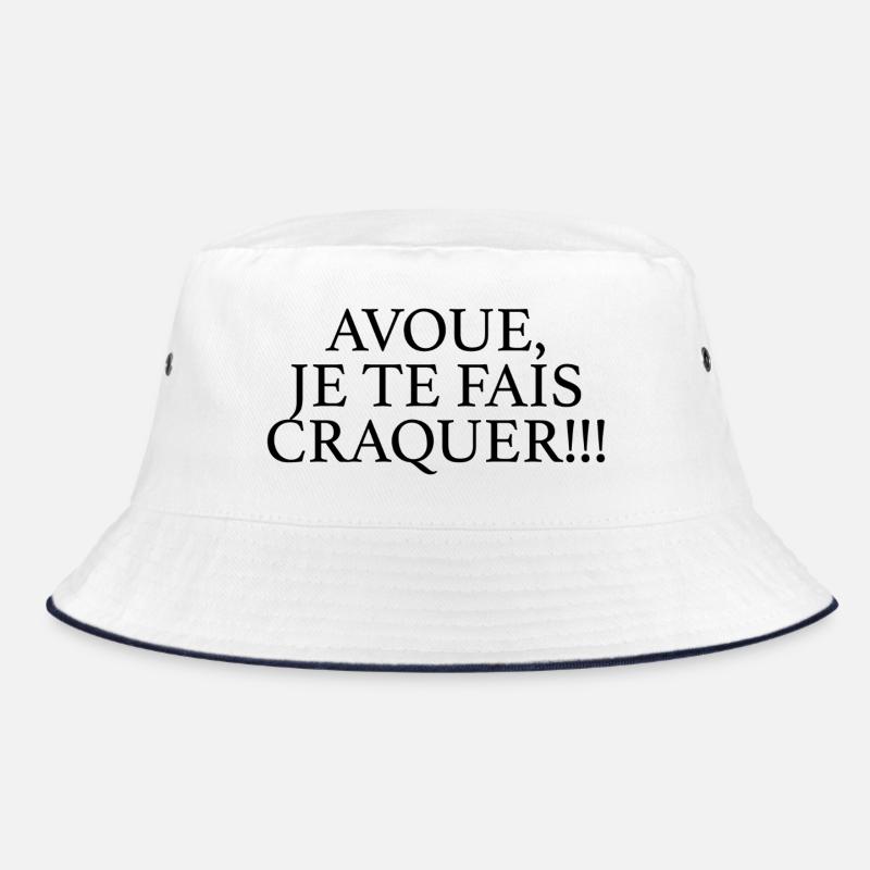 ICH BRINGE DICH DAZU, DICH ZU VERLIEBEN - Bucket Hat - Weiß/Navy