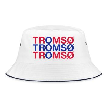 TROMSO Norway Norway Norge Norwegian Flag - Bucket Hat - white/navy - Front