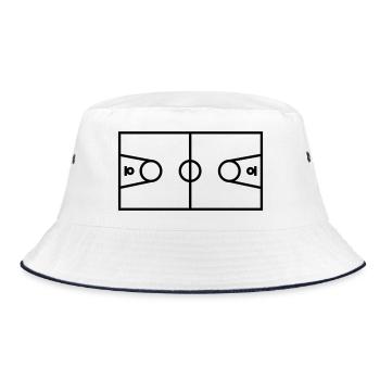 Basketballplatz - Bucket Hat - Weiß/Navy - Vorne