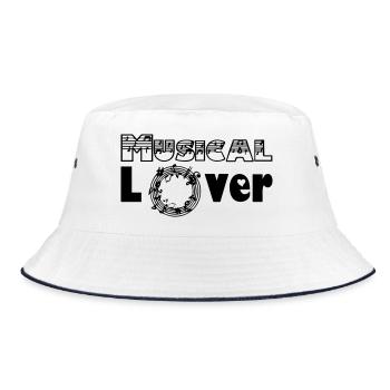 Musical Lover Musik Liebe Fan Spruch Geschenk - Bucket Hat - Weiß/Navy - Vorne