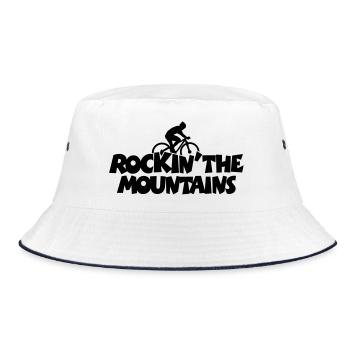 Rockin' the Mountains Mountainbiking - Bucket Hat - Weiß/Navy - Vorne
