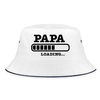 papa loading baby - Bucket Hat - white/navy - Front