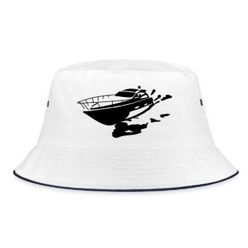 motoryacht_1 - Bucket Hat - white/navy - Front