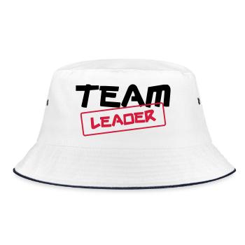 [ Team Leader ] - Bucket Hat - Weiß/Navy - Vorne