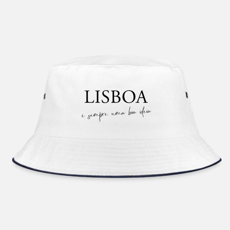 Lisboa é sempre uma boa ideia - Bucket Hat - Weiß/Navy