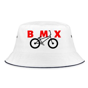 BMX Dirt-Jump Shirt for Kids & Bikers - Bucket Hat - white/navy - Front