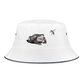 Toad and fly - Bucket Hat - white/navy - Front