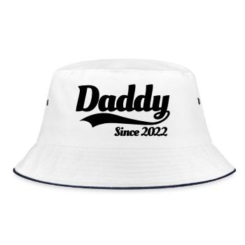 Daddy since 2022 father birth announcement baby - Bucket Hat - white/navy - Front