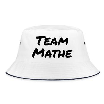 Team Mathe - Bucket Hat - Weiß/Navy - Vorne