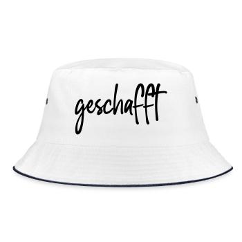 geschafft - Bucket Hat - Weiß/Navy - Vorne