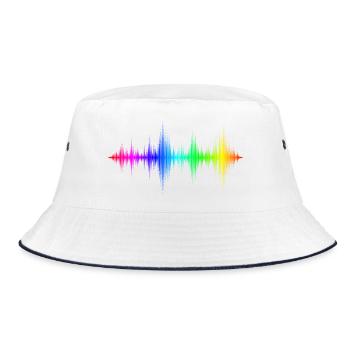 Ondes sonores arc-en-ciel - Bob - blanc/marine - Devant