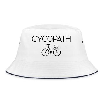 Geschenke für Radfahrer – Cycopath - Bucket Hat - Weiß/Navy - Vorne