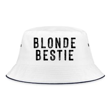 Blonde Bestie für temperamentvolle Blondinen - Bucket Hat - Weiß/Navy - Vorne